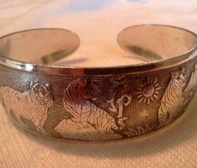 Tiger Tibetan Totem Cuff Bangle Bracelet (T3)