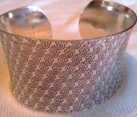 Filigree Tibetan Totem Flared Cuff Bangle Bracelet (V1)